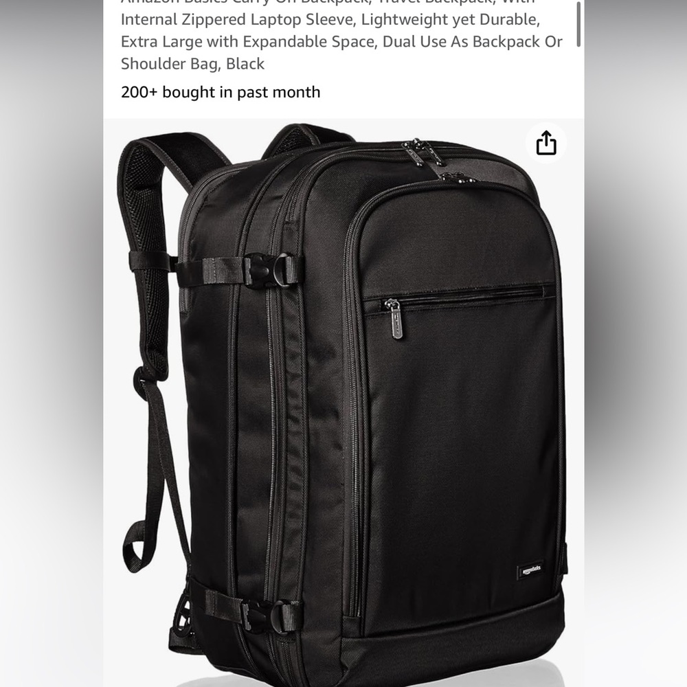 Amazon Basics Carry On Backpack